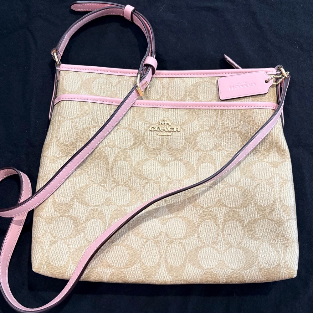 Coach Beige and Pink Crossbody Bag